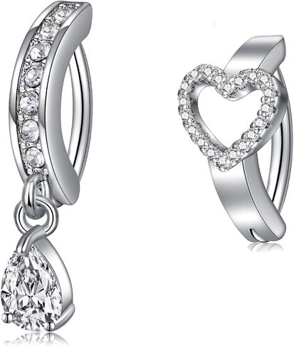 AVYRING 14G Stainless Steel Belly Button Rings for Women Belly Button Ring Hoop Clicker Opal Pink Heart CZ Silver Gold Navel Piercing Jewelry in Kuwait