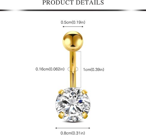 AVYRING 14G Stainless Steel Belly Button Rings for Women Belly Button Ring Hoop Clicker Opal Pink Heart CZ Silver Gold Navel Piercing Jewelry in Kuwait