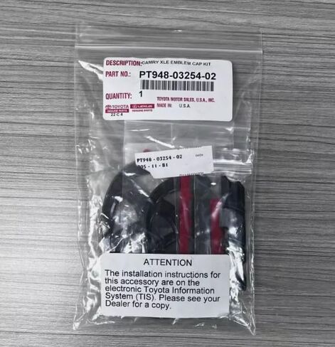 Genuine Toyota 2025 + Camry XLE Gloss Black Blackout Emblem (Drive Front Wheel Only) PT948-03254-02 in Saudi Arabia