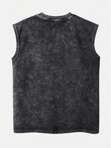 Men's Retro Washed Graphic Tank Tops Crew Neck Sleeveless Vintage Summer Tank Shirt Streetwear in Saudi Arabia