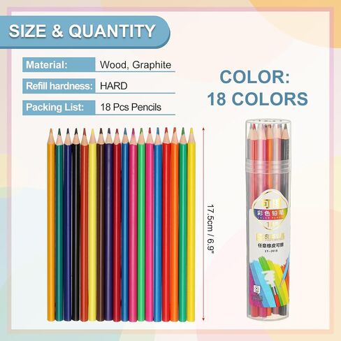 PATIKIL 24 Colors Coloring Pencils Set, Erasable Colored Pencils Coloring Drawing Pencil for Sketching Blending DIY Crafts in Saudi Arabia