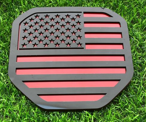 New Custom American Flag Rear Tailgate Emblem Badge Compatible with Ram 1500 2500 3500 2019-2021 USA American Flag (Glossy Black) in Kuwait