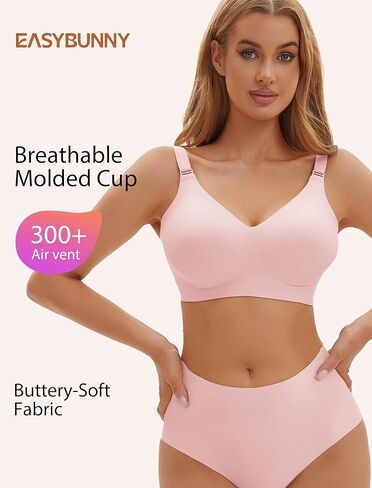 Womens Comfortable Wireless Bras with Support and Lift Seamless Push up Back Smoothing Comfort Everyday Bra in Kuwait