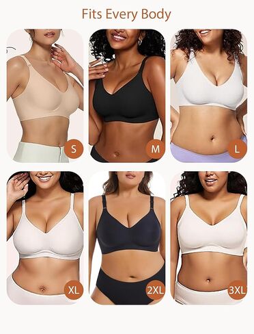 Womens Comfortable Wireless Bras with Support and Lift Seamless Push up Back Smoothing Comfort Everyday Bra in Kuwait