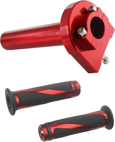 Universal Motorcycle Throttle Handle Lever Grip 7/8" 22MM Grips with Cable line Acceleration Compatible for 50-250CC 110cc 125cc 140cc 250cc ATV (Red) in Kuwait