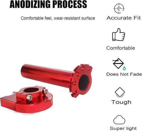 Universal Motorcycle Throttle Handle Lever Grip 7/8" 22MM Grips with Cable line Acceleration Compatible for 50-250CC 110cc 125cc 140cc 250cc ATV (Red) in Kuwait