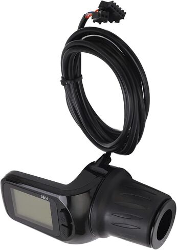 Electric Bike Throttle Grip Half Twist with LCD Display Panel Headlight Interface 5P+2P Ordinary Cable Compatible with 24V 36V 48V 60V Electric Bikes and Scooters in Saudi Arabia