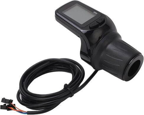 Electric Bike Throttle Grip Half Twist with LCD Display Panel Headlight Interface 5P+2P Ordinary Cable Compatible with 24V 36V 48V 60V Electric Bikes and Scooters in Saudi Arabia