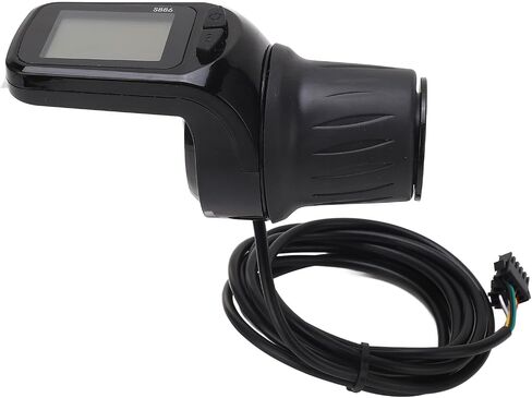 Electric Bike Throttle Grip Half Twist with LCD Display Panel Headlight Interface 5P+2P Ordinary Cable Compatible with 24V 36V 48V 60V Electric Bikes and Scooters in Saudi Arabia