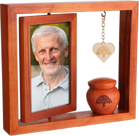 Memorial Picture Frame Small Urns for Human Ashes Keepsake Gifts Mini Cremation Urn Sympathy Gifts for Loss of Loved One Fits 6’’-7’’ Photo and 2.5’’ Inches Keepsake Urns for Human Ashes in Saudi Arabia