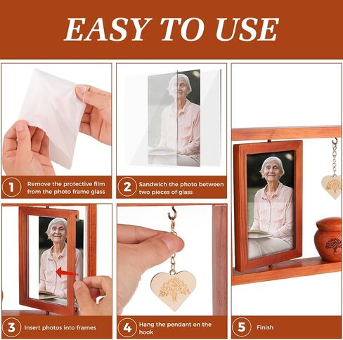 Memorial Picture Frame Small Urns for Human Ashes Keepsake Gifts Mini Cremation Urn Sympathy Gifts for Loss of Loved One Fits 6’’-7’’ Photo and 2.5’’ Inches Keepsake Urns for Human Ashes in Saudi Arabia