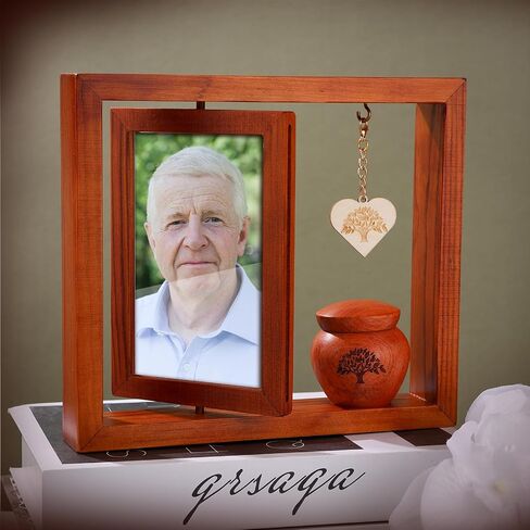 Memorial Picture Frame Small Urns for Human Ashes Keepsake Gifts Mini Cremation Urn Sympathy Gifts for Loss of Loved One Fits 6’’-7’’ Photo and 2.5’’ Inches Keepsake Urns for Human Ashes in Saudi Arabia
