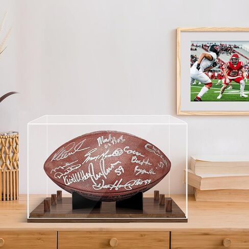 Basketball Display Case with Basketball Holder, Basketball Case Fits for Autographed Basketball, Acrylic Display Case with Removable Built-in Stand Suitable for Sports Collectibles in Saudi Arabia