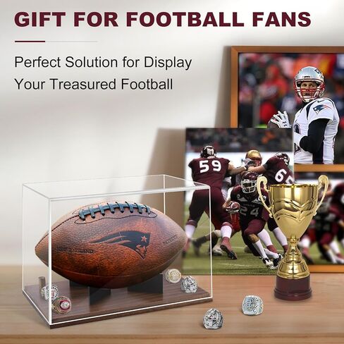 Basketball Display Case with Basketball Holder, Basketball Case Fits for Autographed Basketball, Acrylic Display Case with Removable Built-in Stand Suitable for Sports Collectibles in Saudi Arabia