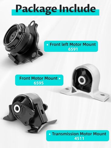 Engine Motor Mount Rear Lower and Transmission Torque Strut Mount Compatible with Honda Civic 2012-2015 L4 1.8L Automatic, Replaces A65048, 9748, EM7116, 50890-TR0-A81 in Saudi Arabia