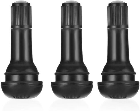 300PCS Tire Valve Stems TR413, Hunting Horse Snap-in Car Auto Short Rubber Tubeless Tire Valve Stem Suit for 0.453" 11.5mm Rim Holes, Black in Kuwait