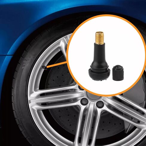 300PCS Tire Valve Stems TR413, Hunting Horse Snap-in Car Auto Short Rubber Tubeless Tire Valve Stem Suit for 0.453" 11.5mm Rim Holes, Black in Kuwait