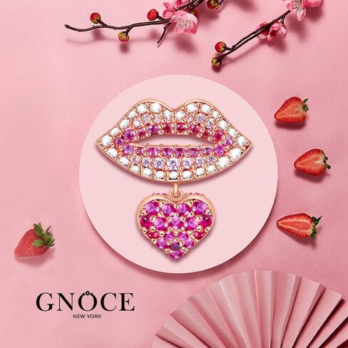 GNOCE "Kissing You 925 Sterling Silver Mouth Charm Red Lips With Heart Bead Kiss Mouth Charms Pendant Love You My Heart Fit All Major Brands Of Bracelet in Saudi Arabia