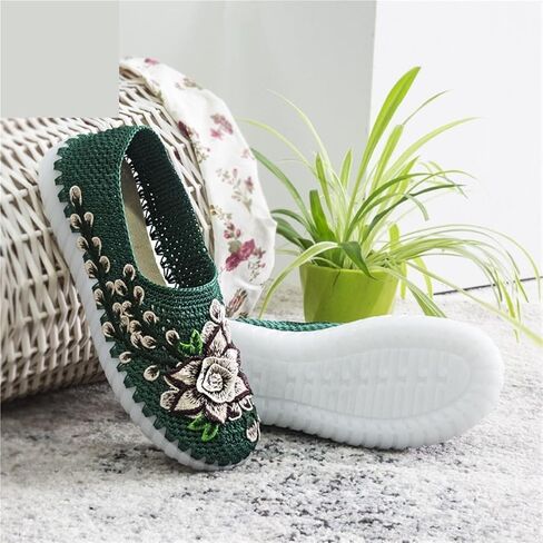 مواد الحياكة اليدوية DIY النعال الكريستالية الوحيدة المطاطية الكروشيه الكروشيه النعال الداخلية (الأسود الأحمر ، 37) in Saudi Arabia