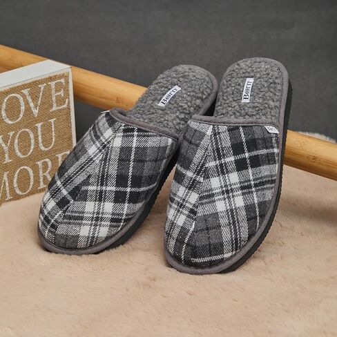 BORN Quilted Corduroy or Plaid Mens Slippers, Fleece or Sherpa-Lined House Slippers for Men, Gifts for Him in Saudi Arabia