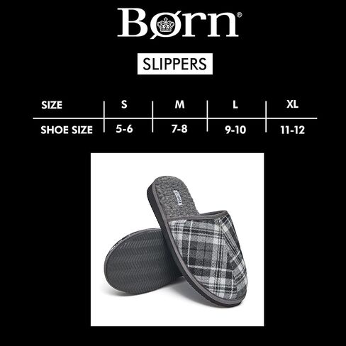 BORN Quilted Corduroy or Plaid Mens Slippers, Fleece or Sherpa-Lined House Slippers for Men, Gifts for Him in Saudi Arabia