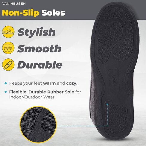 Van Heusen Men's Slippers Comfy Slip-On Micro Suede House with SoftFlannel Lining in Saudi Arabia