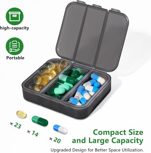 7 Day Pill Organizer,3 Times a Day, Large Weekly Pill Box, Multi-Layer Sealing and Moisture-Proof,with One-Side Large Openings for Easy to Use,AM PM Case for Medication,Vitamins,Supplements in Saudi Arabia