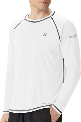Roadbox Mens Sun Protection Swim Shirt, Long Sleeve UPF 50+ Rash Guard, Quick-Dry Fishing Shirts for Beach Surfing Hiking in Saudi Arabia