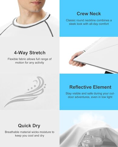 Roadbox Mens Sun Protection Swim Shirt, Long Sleeve UPF 50+ Rash Guard, Quick-Dry Fishing Shirts for Beach Surfing Hiking in Saudi Arabia