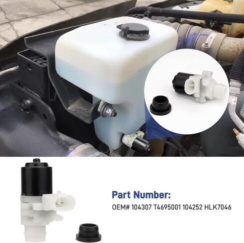 Truck Windshield Wiper Washer Fluid Pump, Fits for Kenworth T680 T880 and Fits for Peterbilt 367 378 382 384 385 386 387 388 389 579, OEM# 104307 T4695001 104252 HLK7046 (1 PCS) in Saudi Arabia