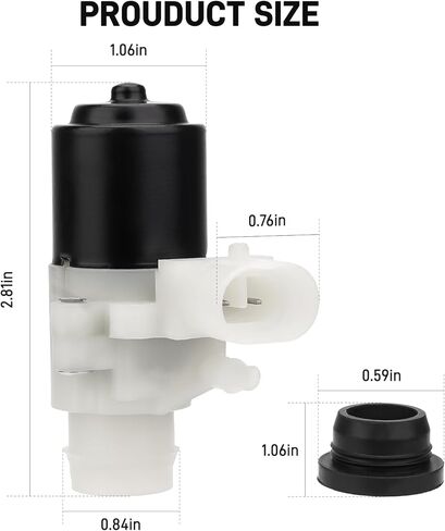 Truck Windshield Wiper Washer Fluid Pump, Fits for Kenworth T680 T880 and Fits for Peterbilt 367 378 382 384 385 386 387 388 389 579, OEM# 104307 T4695001 104252 HLK7046 (1 PCS) in Saudi Arabia