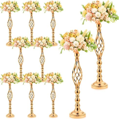 RTTERI 20 PCS زواج كبير الزفاف مركزية زخارف طاولة طول المعادن ترتيب زهرة حامل أنيقة حامل شمعة زهرة الزهور لحفل حفل زفاف الحفل الحدث ديكور المنزل (الذهب) in Saudi Arabia