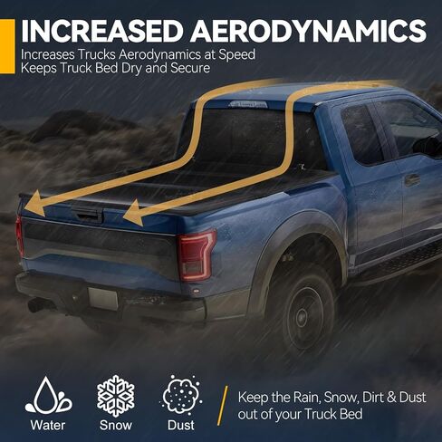Auto Dynasty FRP Hard Tri-Fold Truck Bed Tonneau Cover Compatible with 2004-2012 Chevy Colorado GMC Canyon Isuzu I-290 I-370 6Ft Fleetside/Styleside Bed, Black Powdercoated in Saudi Arabia