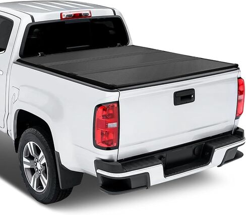 Auto Dynasty FRP Hard Tri-Fold Truck Bed Tonneau Cover Compatible with 2004-2012 Chevy Colorado GMC Canyon Isuzu I-290 I-370 6Ft Fleetside/Styleside Bed, Black Powdercoated in Saudi Arabia