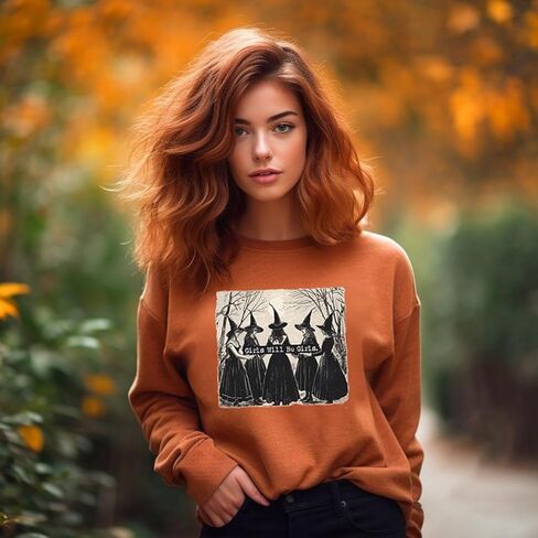 قميص هالوين للنساء للنساء الفتيات سيكونون فتيات هالوسماس سحرة تجمع قمم السحب الرسومية in Kuwait