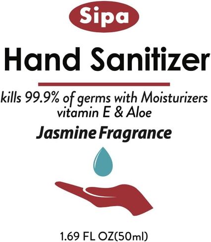 SIPA Hand Sanitizer with Moisturizer 1.69 oz/ 50 ml, (Pack of 16), Gift Box, Flip Cap, Travel Size, Scented Variety Pack with Aloe Vera, Ylang Ylang, Verbena, Lemon, Lavender, and Cherry Scent in Kuwait