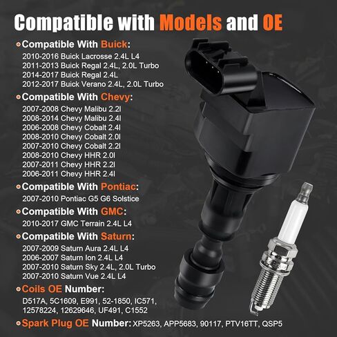 4pcs Ignition Coil & Spark Plug Fit to Toyota Camry Highlander RAV4 Solara Matrix Scion TC XB 2002 2003 2004 2005 2006 2007 2008 2008 2010 2011 2.4L L4 Coil Pack Packed# C1330 GN10313 UF333333333333333333333333333333333 in Kuwait