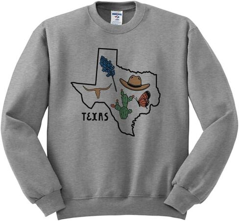 Teesandtankyou Texas Symbols Sweatshirt للجنسين in Saudi Arabia