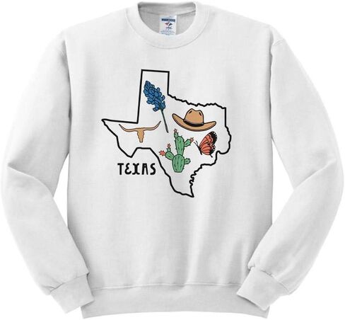 Teesandtankyou Texas Symbols Sweatshirt للجنسين in Kuwait