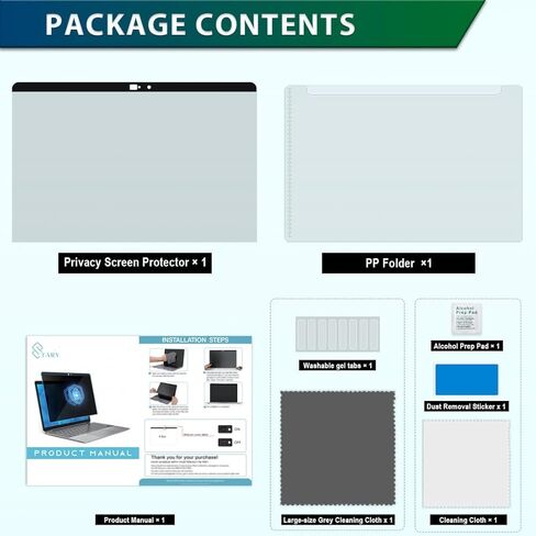 STARY 2-Pack Privacy 15.6 Inch Laptop Screen Protector - Compatible with Dell/HP/Samsung/Asus/Toshiba, 16:10 Aspect Ratio Privacy Filter, Anti-Glare & Blue Light Laptop Privacy Screen Shield in Saudi Arabia