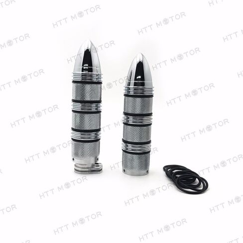 HTTMT TRHB108- Pair Chrome Aluminum Alloy Motorcycle 7/8" 22mm Handlebar Hand Grip Compatible with H-D in Saudi Arabia