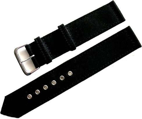 Canvas WWII 2PC Military Watchband Style Style Strap Olive Drab Strap مع ثقوب اللسان من الفولاذ المقاوم للصدأ الكروم in Saudi Arabia