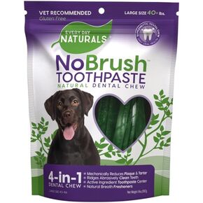 Every Day Naturals Dog Dental Chew, No Brush Toothpaste for Medium Breeds, Freshens Breath, Unique Texture Helps Reduce Plaque & Tartar, 14 oz, 1 Pack in Kuwait