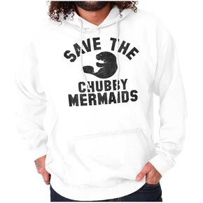 Brisco Brands Save Chubby Mermaids Funny Manatees Hoodie Sweatshirt Women in Kuwait