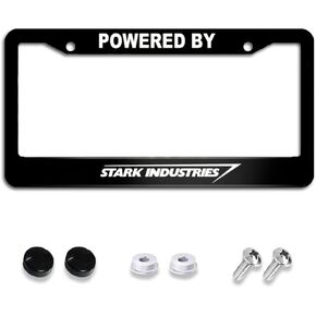 Powered by Automotive Chrome Aluminum Alloy Black License Plate Frame Covers Metal Tag Holders 12" X 6" in Saudi Arabia