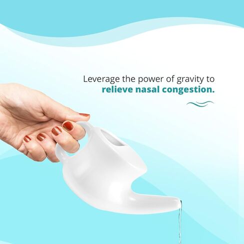 ANCIENT SECRETS Neti Pot & Nasal Cleansing Salt Set - Nasal Irrigation System, Ceramic Nasal Cleansing Pot + Non-Iodized Pure Salt, Sinus Relief, Allergy Nasal Spray Alternative (2 Piece Set) in Kuwait