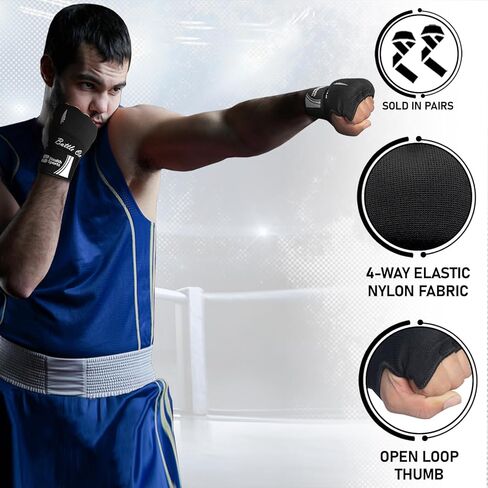 لفافات يد داخلية مبطنة للرجال والنساء والأطفال الصغار بطول 75 سم أشرطة معصم مرنة طويلة لفافات ملاكمة جل سريعة MMA اللكم فنون الدفاع عن النفس Muay Thai Gel تحت ضمادات القفازات in Kuwait