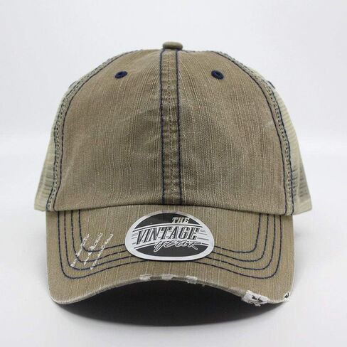 The Vintage Year Washed Cotton Unstructured Soft Mesh Adjustable Trucker Baseball Cap in Kuwait