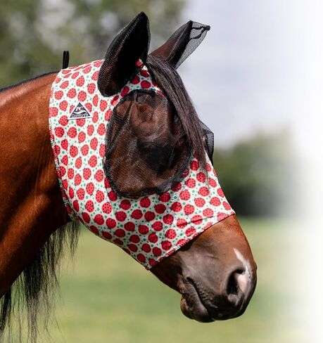 Professional's Choice Comfort-Fit Horse Fly Mask - Pony Tracks Pattern - Maximum Protection and Comfort for Your Horse in Kuwait