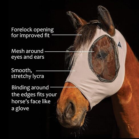 Professional's Choice Comfort-Fit Horse Fly Mask - Pony Tracks Pattern - Maximum Protection and Comfort for Your Horse in Kuwait